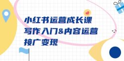 小红书运营成长课，写作入门&内容运营&接广变现【文档课】