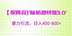 保姆级脑筋急转弯3.0，暴力引流，日入400-800+【揭秘】