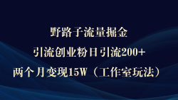 (9513期)野路子流量掘金，引流创业粉日引流200+，两个月变现15W(工作室玩法))