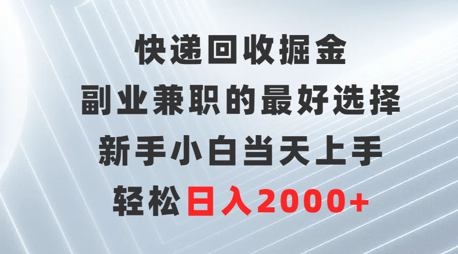 (9546期)快递回收掘金，副业兼职的最好选择，新手小白当天上手，轻松日入2000+插图