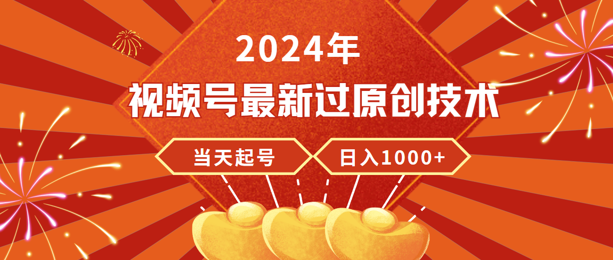 (9565期)2024年视频号最新过原创技术，当天起号，收入稳定，日入1000+插图