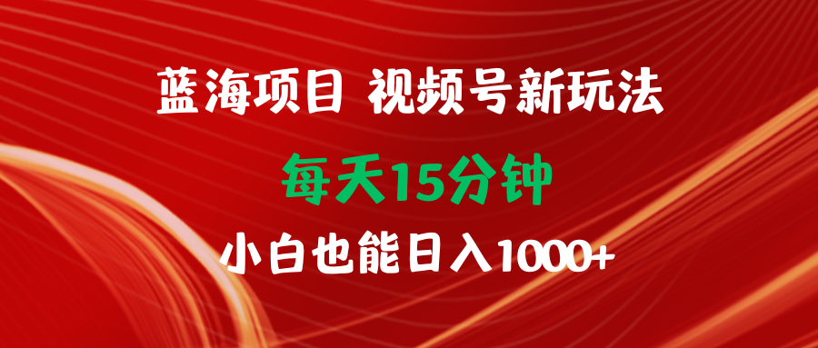 (9813期)蓝海项目视频号新玩法 每天15分钟 小白也能日入1000+插图