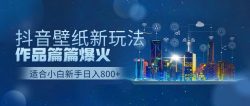 (9842期)抖音壁纸号新玩法，作品篇篇爆火，日收益500+