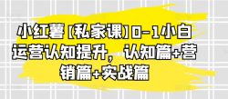 小红薯【私家课】0-1小白运营认知提升，认知篇+营销篇+实战篇
