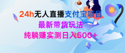 (9934期)24h无人直播支付宝项目，最新带货玩法，纯躺赚实测日入500+