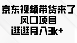 (10025期)京东短视频带货来了，风口项目，逛逛月入3k+