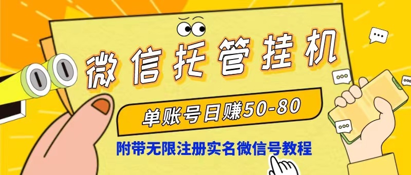 微信托管挂机，单号日赚50-80，项目操作简单(附无限注册实名微信号教程插图