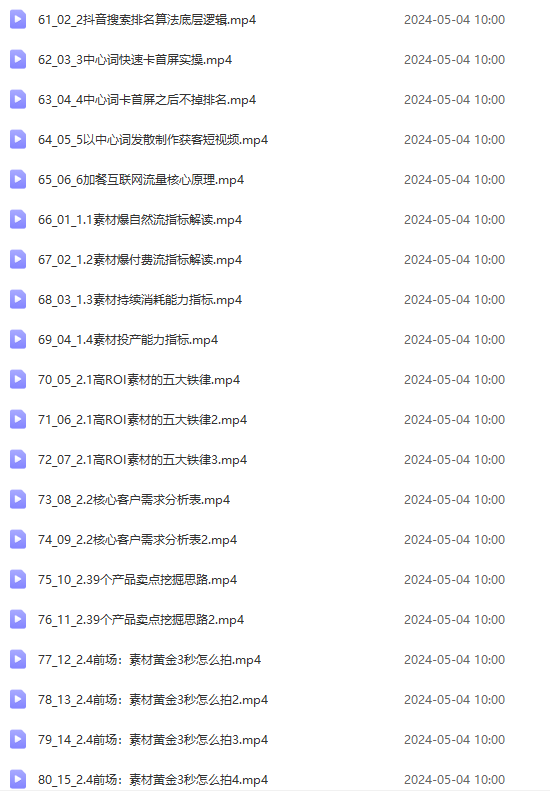 2024单品正价起号，直播素材投流选品：选品课+投流课+素材课+卡首屏/100节插图4