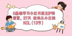 0基础学习小红书博主IP特训营，37天 教你从小白到KOL(13节