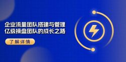 企业 流量团队-搭建与管理，亿级 操盘团队的成长之路(28节课