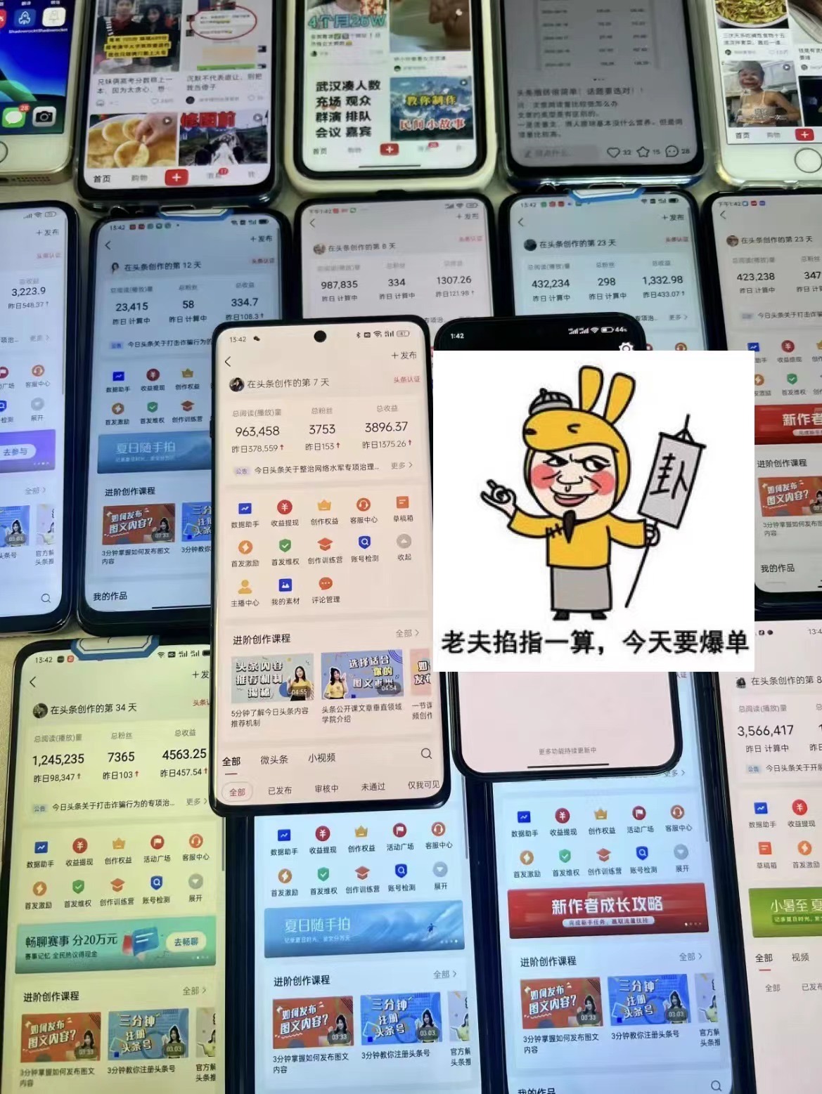 一分钟一条  狂撸今日头条 单作品日收益300+  批量日入2000+插图1