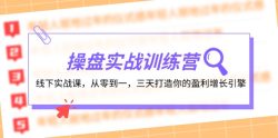 操盘实操训练营：线下实战课，从零到一，三天打造你的盈利增长引擎