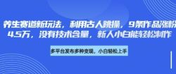 养生赛道新玩法，利用古人跳操，9条作品涨粉4.5W，没有技术含量，新人小白能轻松制作