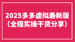 2025多多虚拟最新版(全程实操干货分享)工作室可以批量复制，主打一个稳定