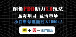 闲鱼卖拼多多助力项目，蓝海市场新手也能单号日入1000+