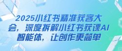 2025小红书精准获客大会，深度拆解小红书获课AI智能体，让创作更简单