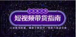 2025短视频带货指南，人设账号搭建，爆款文案创作，表现力速成训练