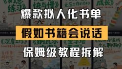 最新爆款拟人化书单玩法，假如书籍会说话，保姆级教程