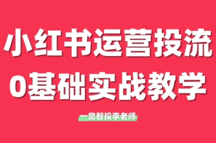 李老师·小红书运营投流，0基础实战教学(更新)