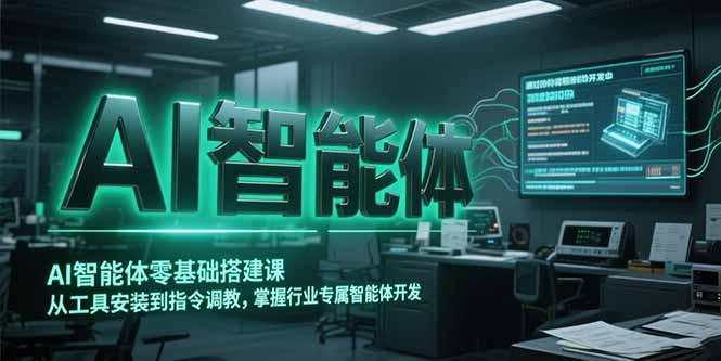 AI智能体零基础搭建课，从工具安装到指令调教，掌握行业专属智能体开发...