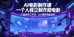 AI电影制作课，一个人独立制作微电影，打破传统工作流，让AI重塑电影制作