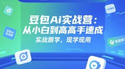 豆包Ai实战营：从小白到高手速成，实战跟学，现学现用