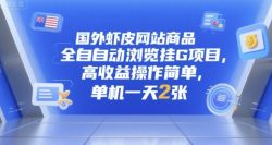 国外虾皮网站商品全自动浏览挂G项目，高收益操作简单，单机一天2张【揭秘】