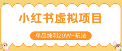 小红书虚拟电商新玩法，实现单品纯利20W+，可矩阵放大操作！