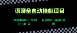 语聊自动视频自动聊天项目全新玩法，单机单窗口一天30-50+，新手看完直接上手【揭秘】