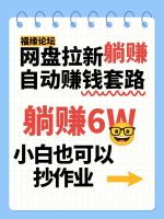 网盘拉新自动赚钱套路，几元的资料躺赚6W+，小白也可以抄作业！