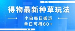得物最新种草玩法，小白每日搬运单日可得60+