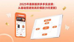 2025年最新版拼多多实战课：从基础搭建到高阶爆款(9月更新