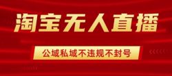 淘宝无人直播带货最新技术，不封号，不违规 操作简单，开播爆单，日入1k+【揭秘】