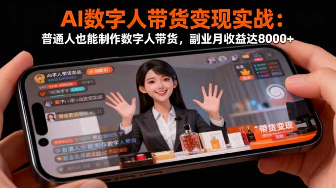 AI数字人带货变现实战:普通人也能制作数字人带货,副业月收益达8000+插图 AI数字人带货变现实战:普通人也能制作数字人带货,副业月收益达8000+
