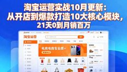 淘宝运营实战10月更新:从开店到爆款打造10大核心模块,21天0到月销百万