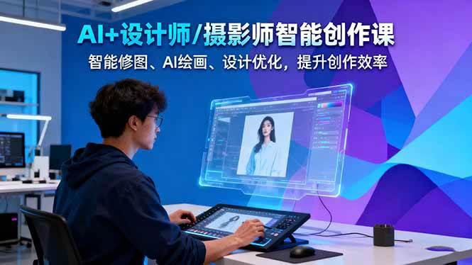 AI+设计师/摄影师智能创作课:智能修图、AI绘画、设计优化,提升创作效率插图 AI+设计师/摄影师智能创作课:智能修图、AI绘画、设计优化,提升创作效率