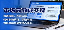市场高效成交课:沟通模版、无限人脉、促单收钱技巧,快速掌握市场开拓与成交核心能力
