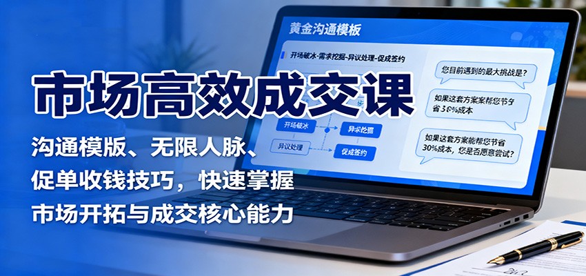市场高效成交课:沟通模版、无限人脉、促单收钱技巧,快速掌握市场开拓与成交核心能力插图 市场高效成交课:沟通模版、无限人脉、促单收钱技巧,快速掌握市场开拓与成交核心能力