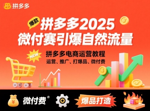 拼多多2025微付费引爆自然流量,拼多多电商运营教程,运营、推广、打爆品、微付费(更新)插图 拼多多2025微付费引爆自然流量,拼多多电商运营教程,运营、推广、打爆品、微付费(更新)