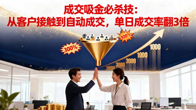 吸金成交营销必杀技:从客户接触到自动成交,单日成交率翻3倍插图 吸金成交营销必杀技:从客户接触到自动成交,单日成交率翻3倍