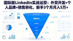 国际版LinkedIn实战运营：外贸开发+个人品牌+销售转化，新手3个月月入5万+