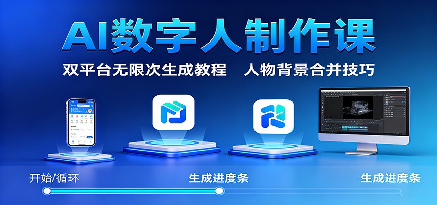 AI数字人制作课:双平台无限次生成教程,人物背景合并技巧插图 AI数字人制作课:双平台无限次生成教程,人物背景合并技巧
