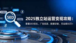 2025独立站运营变现攻略:掌握SEO优化、广告投放、数据诊断,月业绩50万+