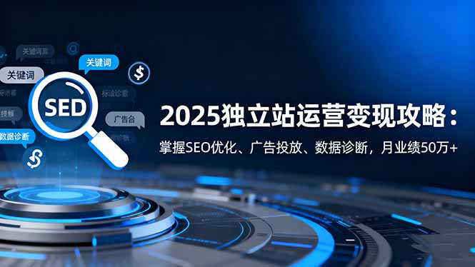 2025独立站运营变现攻略:掌握SEO优化、广告投放、数据诊断,月业绩50万+插图 2025独立站运营变现攻略:掌握SEO优化、广告投放、数据诊断,月业绩50万+