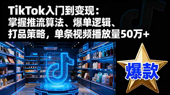 TikTok入门到变现:掌握推流算法、爆单逻辑、打品策略,单条视频播放量50w插图 TikTok入门到变现:掌握推流算法、爆单逻辑、打品策略,单条视频播放量50w