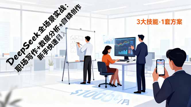 DeepSeek全场景实战:职场写作+数据分析+自媒体创作,新手快速月入过万插图 DeepSeek全场景实战:职场写作+数据分析+自媒体创作,新手快速月入过万