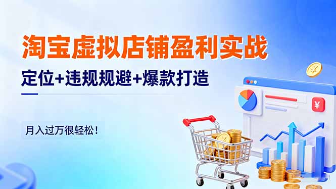 淘宝虚拟店铺盈利实战:定位+违规规避+爆款打造,月入过万很轻松!插图 淘宝虚拟店铺盈利实战:定位+违规规避+爆款打造,月入过万很轻松!