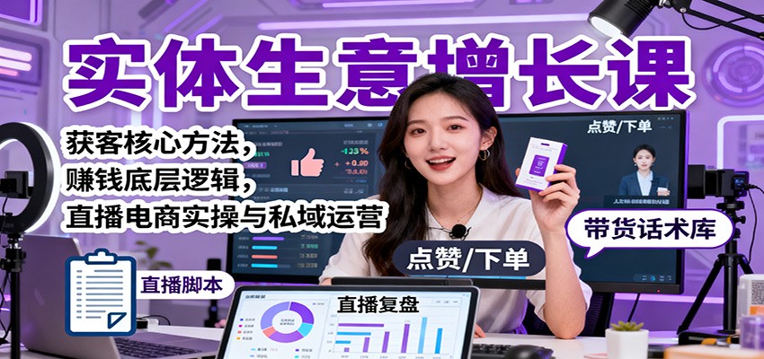 实体生意增长课:获客核心方法,赚钱底层逻辑,直播电商实操与私域运营插图 实体生意增长课:获客核心方法,赚钱底层逻辑,直播电商实操与私域运营