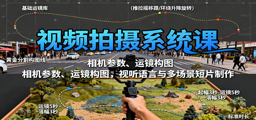 视频拍摄系统课:相机参数、运镜构图,视听语言与多场景短片制作插图 视频拍摄系统课:相机参数、运镜构图,视听语言与多场景短片制作