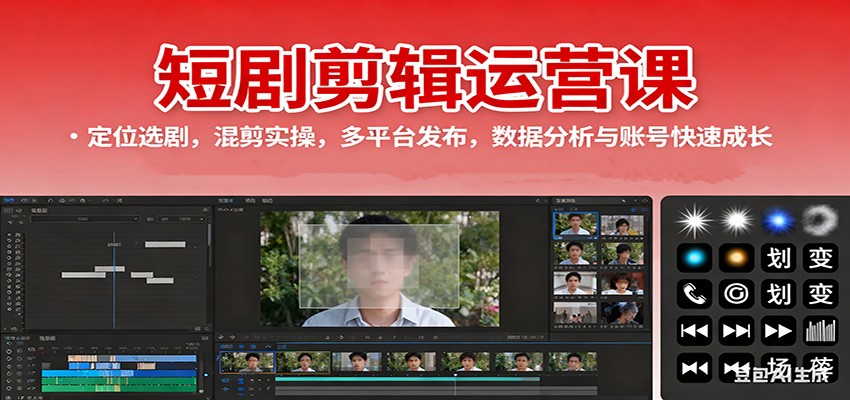 短剧剪辑运营课:定位选剧,混剪实操,多平台发布,数据分析与账号快速成长插图 短剧剪辑运营课:定位选剧,混剪实操,多平台发布,数据分析与账号快速成长